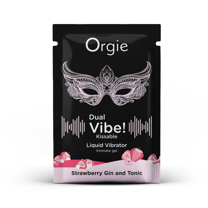 САШЕТ Рідкий вібратор DUAL VIBE  коктейль Джин-тонік полуниця, 1 мл Orgie (Бразилія-Португалія)