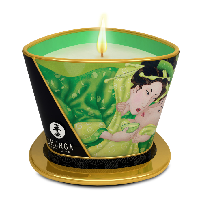 Масажна свічка Exotic Green Tea аромат: зелений чай, 170 мл.  SHUNGA (Канада)