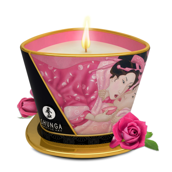 Масажна свічка Rose Petals аромат: пелюстки троянди, 170 мл.  SHUNGA (Канада)