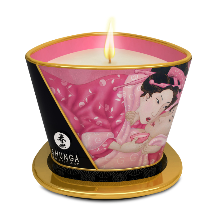 Масажна свічка Rose Petals аромат: пелюстки троянди, 170 мл.  SHUNGA (Канада)