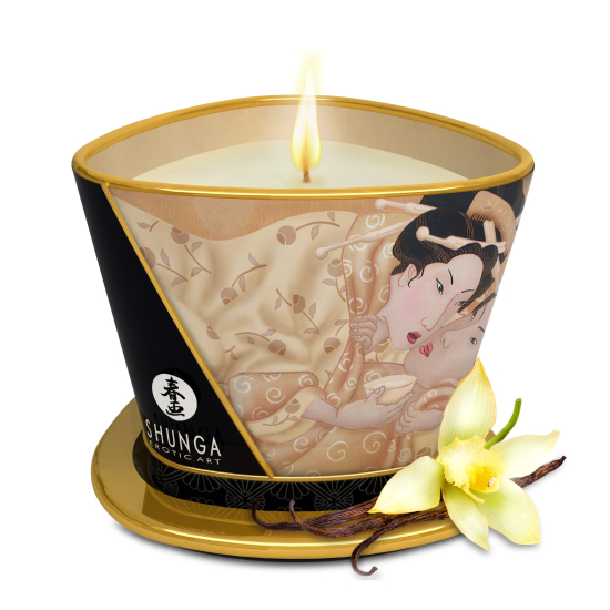 Масажна свічка Vanilla Fetish аромат: ваніль, 170 мл.  SHUNGA (Канада)