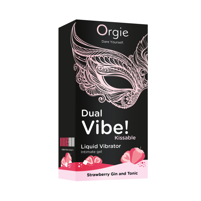 Рідкий вібратор DUAL VIBE  коктейль ДЖИН-ТОНІК ПОЛУНИЦЯ, 15 мл Orgie (Бразилія-Португалія)