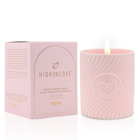 Масажна свічка з ароматом лічі та мартіні Sensual Massage Candle Lychee Martini, 250 мл HighOnLove (Канада)
