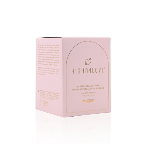 Масажна свічка з ароматом лічі та мартіні Sensual Massage Candle Lychee Martini, 250 мл HighOnLove (Канада)