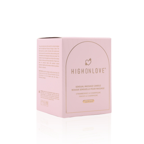 Масажна свічка з ароматом полуниці та шампанського Sensual Massage Candle Strawberries&Champagne, 250 мл HighOnLove (Канада)