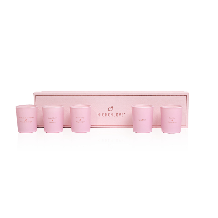 Набір масажних свічок 5 ароматів-афродизіаків Mini Massage Candles Collection, 5 х 35 г HighOnLove (Канада)
