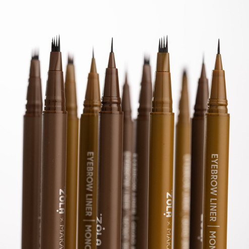 Лайнер для брів з квадро-пензлем ZOLA x Makarevich Eyebrow Liner with Quad Brush 55ml у відтінку: Brown