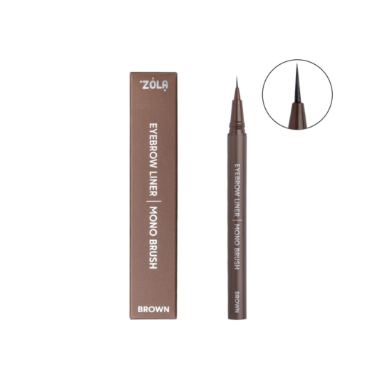 Лайнер для брів c моно-пензлем ZOLA Eyebrow Liner with mono brush 55ml у кольорі: Brown